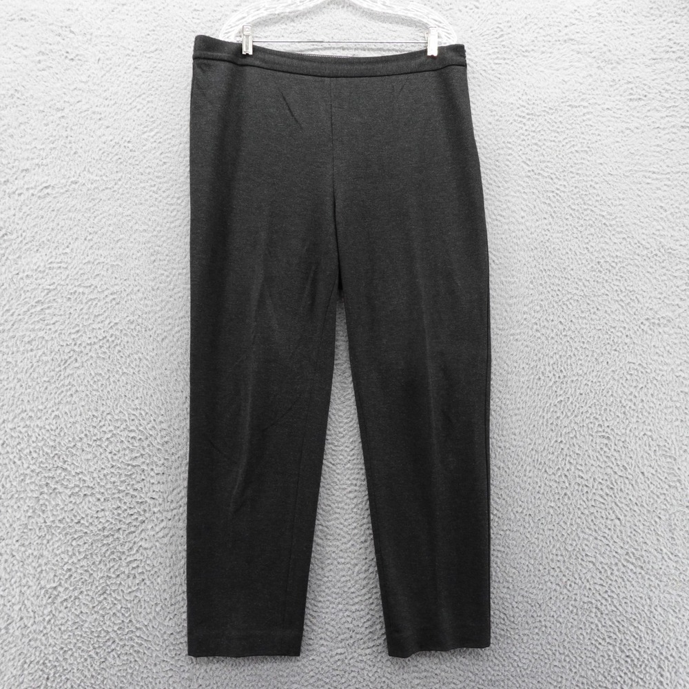 Talbots‎ Italian Ponte Knit Slim Pants 14 Gray Heather Womens Stretch Career